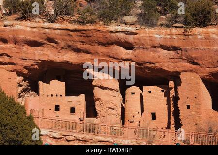 United States, Colorado, Manitou Springs, Manitou Cliff Dwellings, former home to native Americans Stock Photo