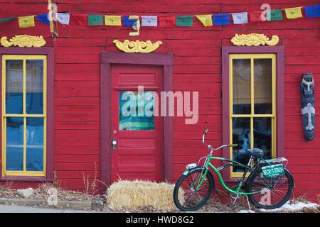 United States, Colorado, Crested Butte, Tibetan Prayer Flags Stock Photo