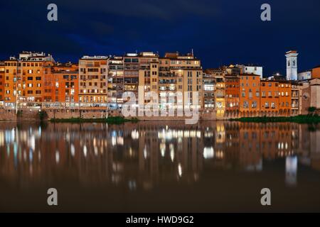 Florence historical architecture in Italy over Arno River. Stock Photo