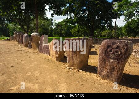 Puerto Rico, North Coast, Karst Country, Utuado, Parque Ceremonial Indigena de Caguana, monoliths at ancient Taino people's ceremonial site Stock Photo