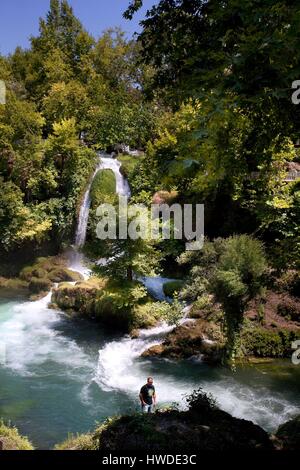 Turkey, Mediterranean Region, Antalya, Duden Waterfalls Stock Photo