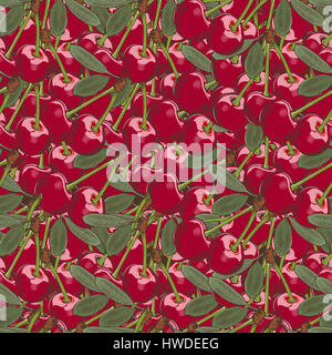 Vintage Cherry Seamless Pattern Stock Photo - Alamy