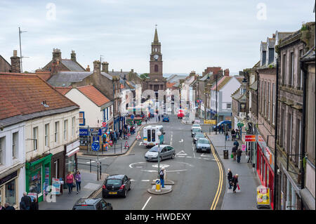 Berwick-upon-Tweed Guildhall viewed along Marygate from the city walls Stock Photo