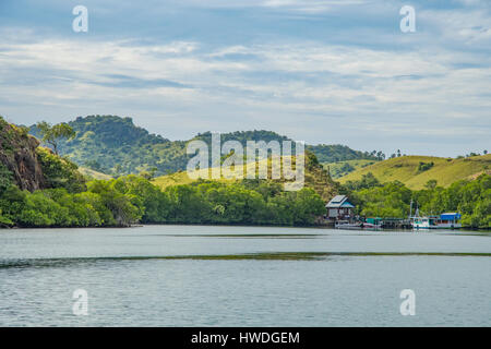 Komodo National Park Entrance, Rinca Island, Indonesia Stock Photo