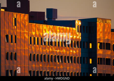 shinny sun reflection on plastic facade Stock Photo
