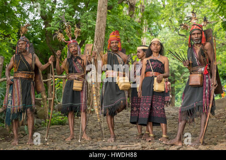 Abui Welcome, near Kalabahi, Pulau Alor, Indonesia Stock Photo