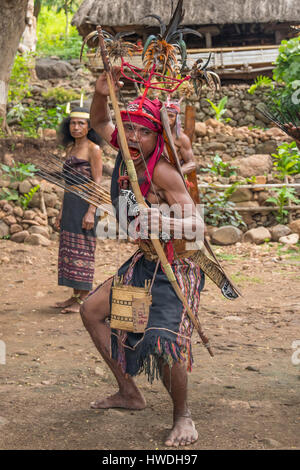 Abui Chieftain, near Kalabahi, Pulau Alor, Indonesia Stock Photo