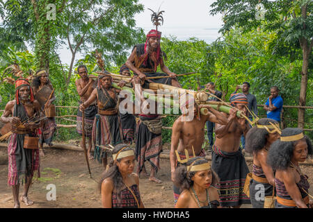 Abui Tree Ceremony, near Kalabahi, Pulau Alor, Indonesia Stock Photo