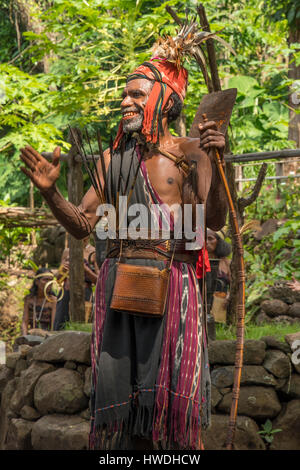 Abui Chieftain, near Kalabahi, Pulau Alor, Indonesia Stock Photo