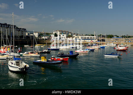 Boats in Dun Laoghaire harbour. Stock Photo