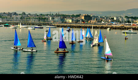 Boats in Dun Laoghaire harbour. Stock Photo