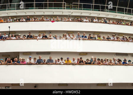 Panama Canal full-transit on a cruise ship Stock Photo