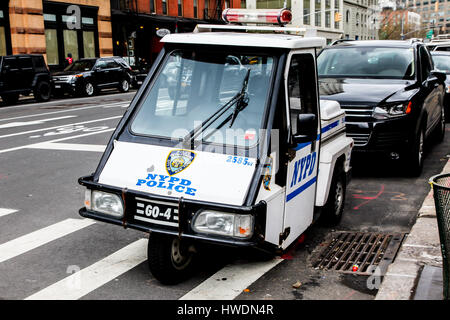 New York City, New York, USA, April 8, 2015.NYPD Police vehicle view near Franklin street  on April 8, 2016 in New York, NY. Stock Photo