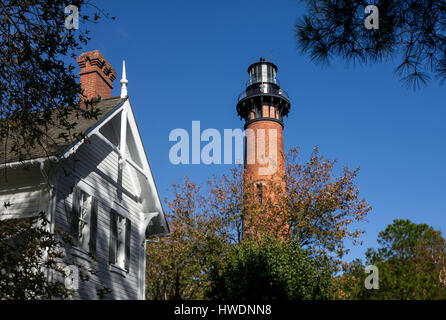 NC00703-00...NORTH CAROLINA - Currituck Beach Lighthouse in the town of Corolla on the Outer Banks. Stock Photo