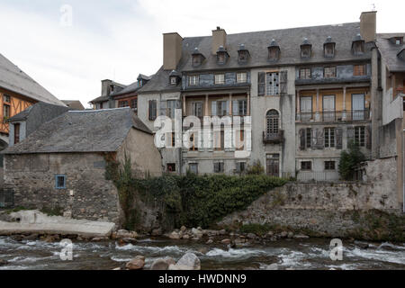 The commune of Arreau in France in the Pyrenees Stock Photo
