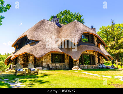 Charlevoix, Michigan, August 8, 2016: one of the unique 'hobbit homes' that serve as a local attraction in Charlevoix, MI Stock Photo