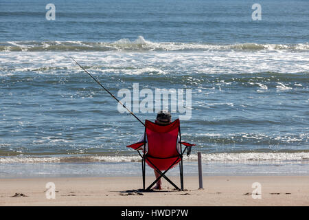 NC00749-00...NORTH CAROLINA - Fishing the Atlantic Ocean in Cape Hatteras National Seashore. Stock Photo