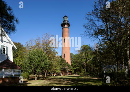 NC00756-00...NORTH CAROLINA - Currituck Beach Light Station in the towm of Corolla on the Outer Banks. Stock Photo