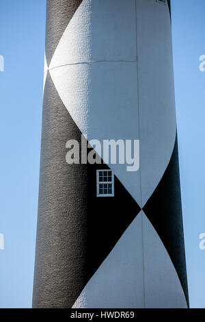 NC00868-00...NORTH CAROLINA - Detail of Cape Lookout Lighthouse on the South Core Banks in Cape Lookout National Seashore. Stock Photo