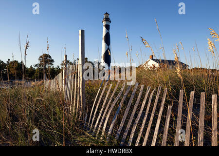 NC00886-00....NORTH CAROLINA -  Cape Lookout Lighthouse on the South Core Banks in Cape Lookout National Seashore. Stock Photo