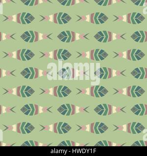 Flock of fish mosaic seamless pattern Stock Vector