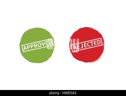 Approved and rejected labels Stock Vector