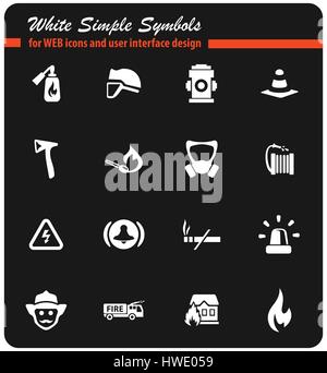 fire brigade vector icons for user interface design Stock Vector