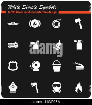 fire brigade vector icons for user interface design Stock Vector