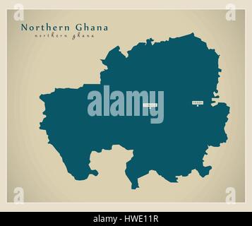 Modern Map - Northern Ghana GH Stock Vector