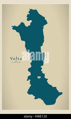 Volta Region (Administrative divisions of Ghana, Republic of Ghana) map ...