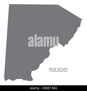 Toledo Belize district map grey illustration silhouette Stock Vector