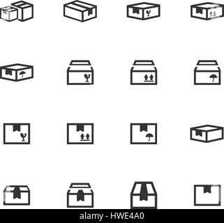 Simple set of box and crates related vector icons for your design Stock Vector