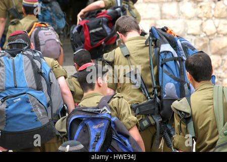 Members of the Israeli Border Police in the Old City of Jerusalem Stock Photo