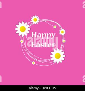 Happy Easter Egg lettering on seamless background. Vector illustration EPS10 Stock Vector