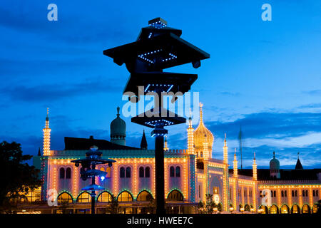 Tivoli Gardens amusement park in Copenhagen Stock Photo