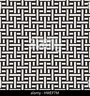 Maze Tangled Lines Contemporary Graphic. Vector Seamless Black and White Pattern. Stock Vector