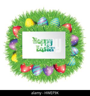 Happy Easter eggs frame. Stock Vector