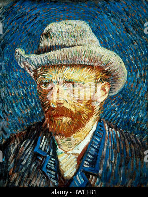 Vincent Van Gogh (1853-1890). Dutch Post-Impressionist painter. Self portrait with grey felt hat, 1887. Vincent Van Gogh Museum. Amsterdam. Holland. Stock Photo