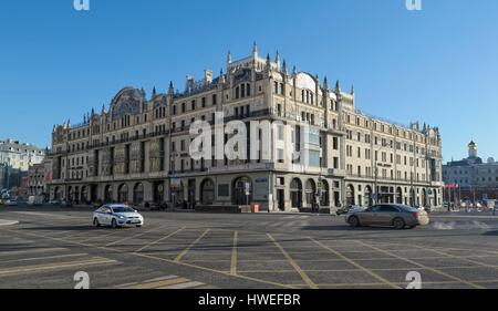 Moscow, Russia, Hotel Metropol, 5 stars, the view from the Theatre Square, built in the Art Nouveau style in the years 1899-1905 Stock Photo