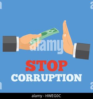 stop corruption concept Stock Vector