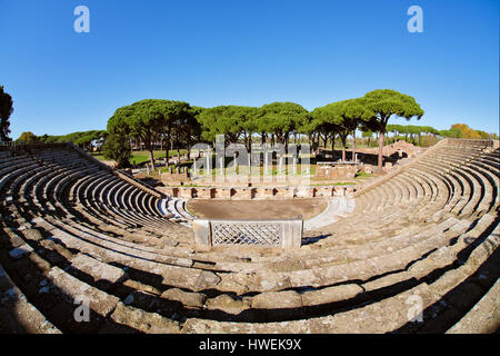 Italy Lazio Ostia Antica - inside  the Roman Theatre Stock Photo