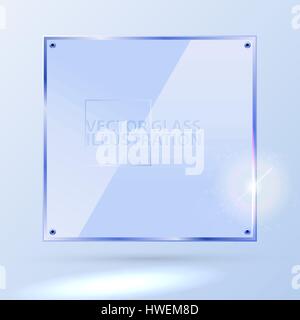 Vector light blue square glass - light background and banner Stock Vector