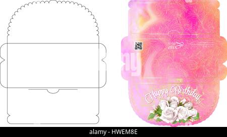 Drawing greeting envelopes. For money or weddings and celebrations. For office and business. Ready to print colorful envelope. Template. Pattern with  Stock Vector