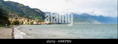 Pianello del Lario, Italy - september 5, 2015: afternoon Panorama of the country overlooking Lake Como and frame the surrounding mountains. Stock Photo