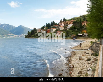 Pianello del Lario, Italy - september 5, 2015: afternoon Panorama of the country overlooking Lake Como and frame the surrounding mountains. Stock Photo