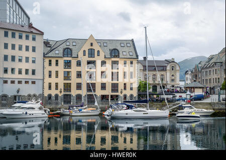 Alesund embankment, Norway. Stock Photo