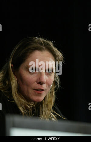 Jennifer Trosper, Jet Propulsion Laboratory mission manager for the Mars Rover Spirit talks about the latest developments on Mars during a press conference at the Jet Propulsion Laboratory in Pasadena, California on Wednesday, 21, January 2004. Photo by Francis Specker Stock Photo