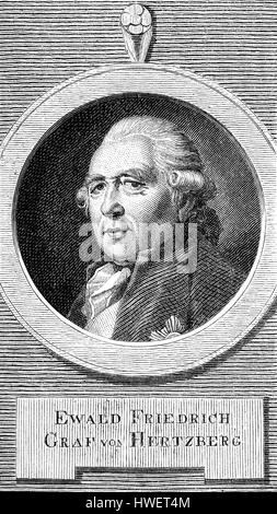 Ewald Friedrich Graf von Herzberg, 1725 - 1795, Prussian statesman ...