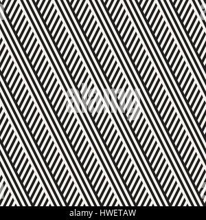 Interlacing Parallel  Stripes. Vector Seamless Monochrome Pattern. Stock Vector