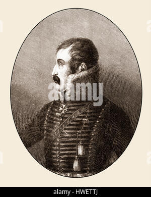 Ferdinand Baptista von Schill, 1776 - 1809, a Prussian officer, War of the Fifth Coalition or Franco-Austrian War of 1809, Stock Photo